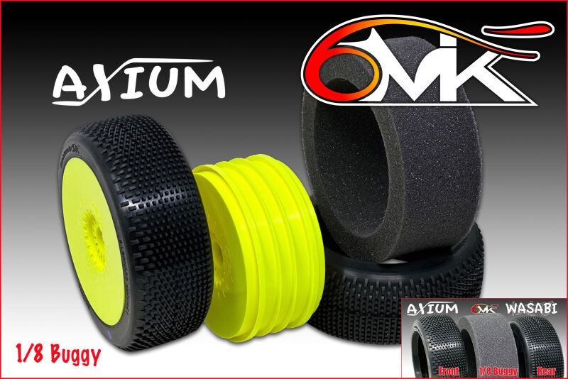 6MIK "Axium" Tyres in Purple compound + rims + Inserts (pair) / TKU20P