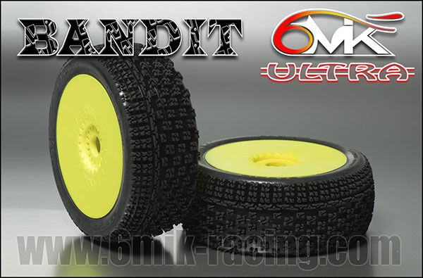 6MIK "Bandit" Tyres glued on rims - Blue compound (pair) / TU8B