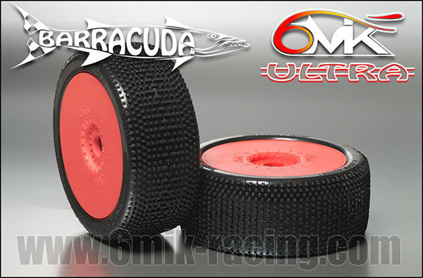 6MIK "Barracuda" Tyres glued on rims - Blue compound (pair) / TU14B