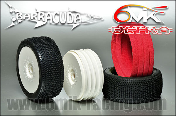 6MIK "Barracuda" Tyres in White compound + rims + Inserts (pair) / TKU14W