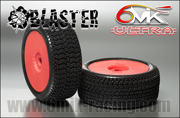 6MIK "Blaster" Tyres glued on rims - Blue compound (pair) / TU9B