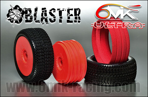 6MIK "Blaster" Tyres in Blue compound + rims + Inserts (pair) / TKU9B