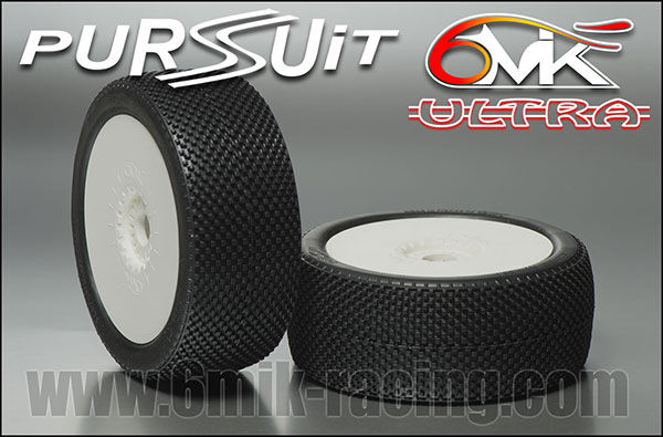6MIK "Pursuit" Tyres glued on rims - Green compound (pair) / TU12V