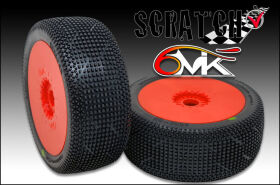 6MIK "Scratch" Tyres glued on rims - Blue...