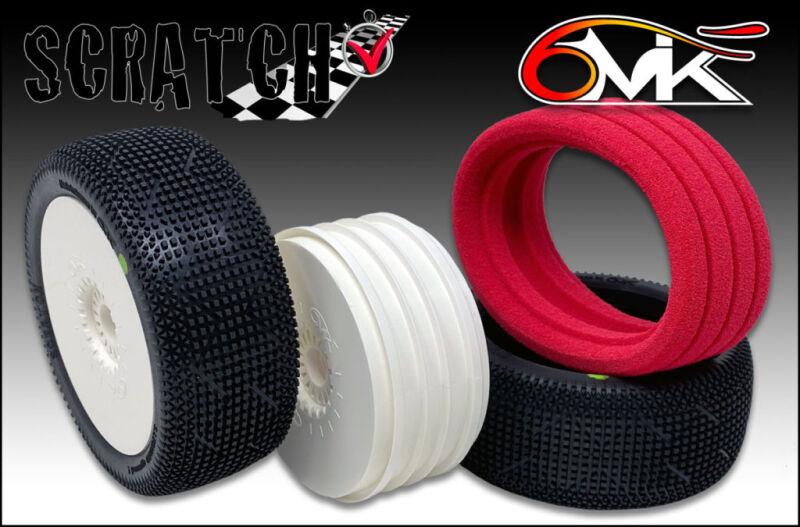 6MIK "Scratch" Tyres in Green compound + rims + Inserts (pair) / TKU17V