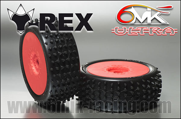 6MIK "T-Rex" Tyres glued on rims - Purple compound (pair) / TD3P