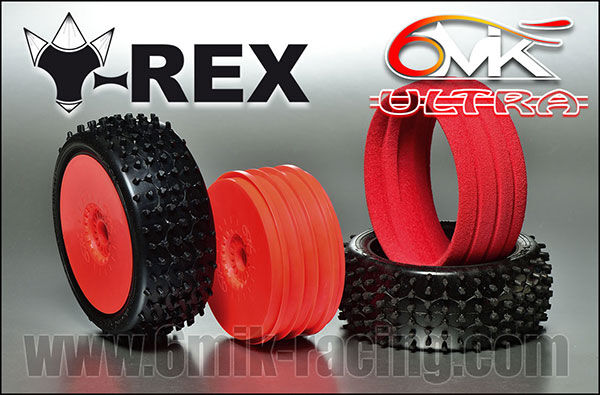 6MIK "T-Rex" Tyres in Purple compound + rims + Inserts (pair) / TK3P