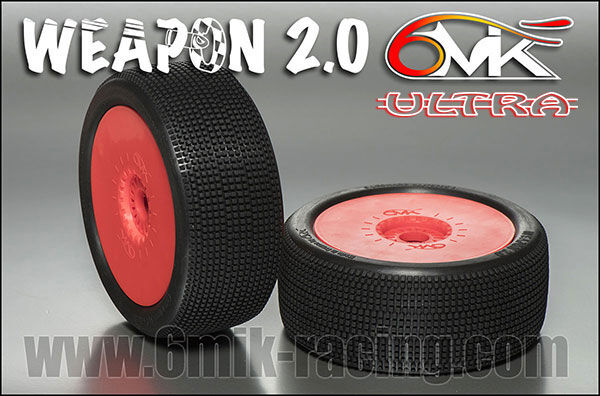 6MIK "Weapon 2.0" Tyres glued on rims - Blue compound (pair) / TU15B