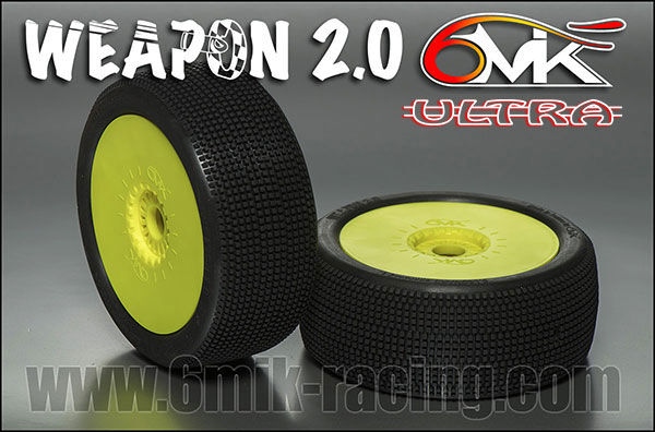 6MIK "Weapon 2.0" Tyres glued on rims - Green compound (pair) / TU15V