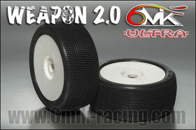 6MIK "Weapon 2.0" Tyres glued on rims - White...