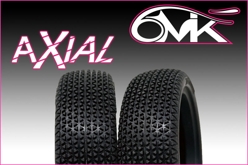 6MIK « AXIAL » Front 2wd Tyres - Green compound (pair) / T113V