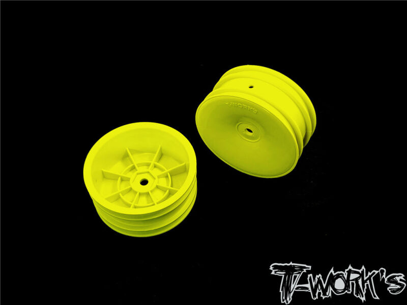 6MIK 1/10 Buggy Rims - 2WD Yellow (pair) / TE218AY