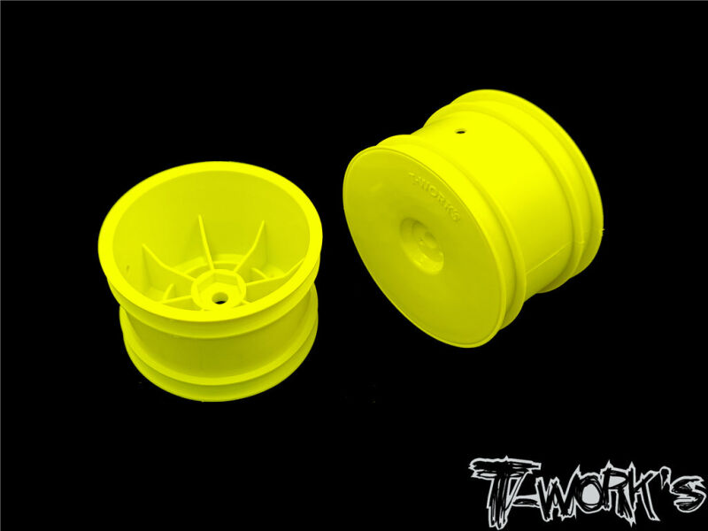 6MIK 1/10 Buggy Rims - rear yellow (pair) / TE218CY
