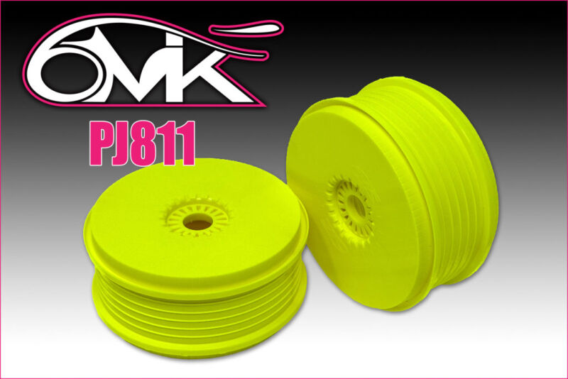 6MIK 1/8 Buggy fluo yellow « Mega » Rims (pair) / PJ811
