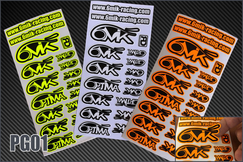 6MIK  official stickers Orange Fluo & Black - RUSTI DESIGN 200x250mm / PG01O*