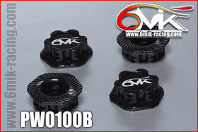6MIK  serrated & locking 1/8 Wheel Nut 1.0mm Black...