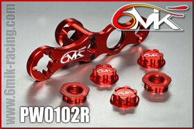 6MIK  wheel tool + 5 wheel nuts - Red / PW0102R*
