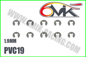 6MIK Stainless "E" Clips 1,9 mm (10 pcs) / PVC19
