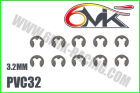 6MIK Stainless "E" Clips 3,2 mm (10 pcs) / PVC32