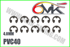 6MIK Stainless "E" Clips 4 mm (10 pcs) / PVC40