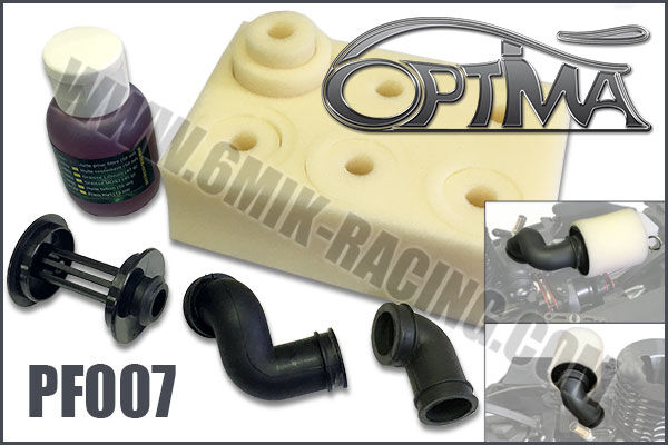 OPTIMA Complete OPTIMA 1/8 Air filter with 6 foams,  S adapters and Oil / PF007*