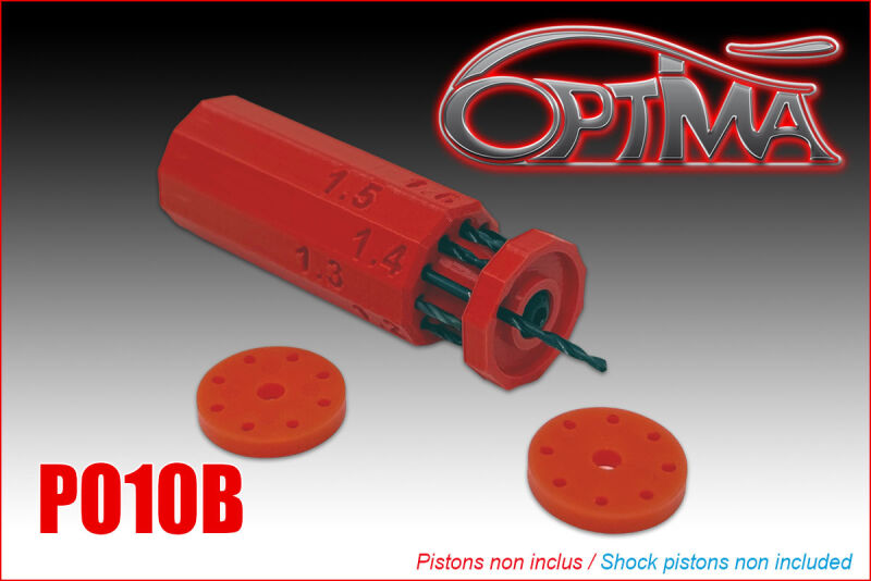 OPTIMA Shock pistons drill set (9 pcs) with storage box / PO10B