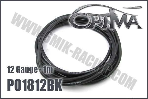 OPTIMA 12 gauge silicone Wire Black (1 m) / PO1812BK*