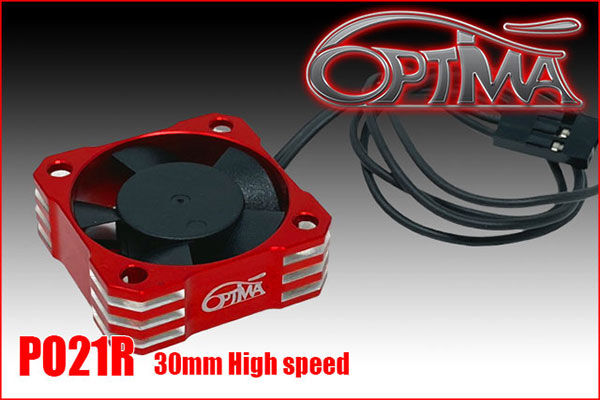 OPTIMA Aluminium 30 mm cooling fan - Red (High speed) / PO21R*