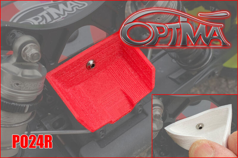 OPTIMA 1/8 Buggy front wing - Red (semi rigid) / PO24R