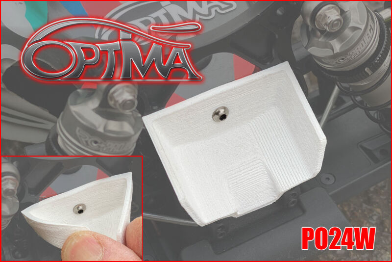 OPTIMA 1/8 Buggy front wing - White (semi rigid) / PO24W
