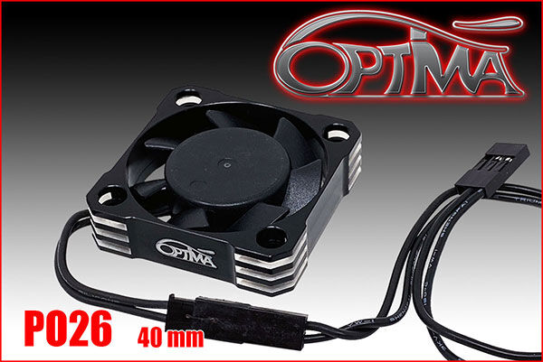 OPTIMA Aluminium 40 mm cooling fan - Black (High speed) / PO26