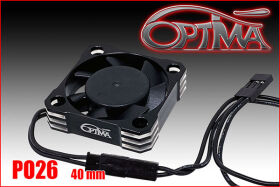 OPTIMA Aluminium 40 mm cooling fan - Black (High speed) /...