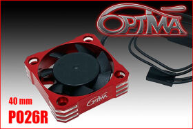 OPTIMA Aluminium 40 mm cooling fan - Red (High speed) /...
