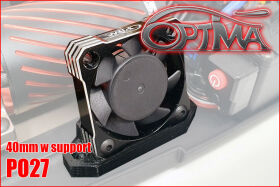 OPTIMA Universal motor fan - 40 mm - Black with support /...