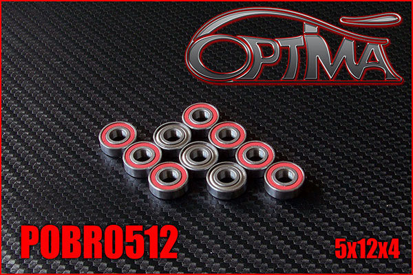 OPTIMA 5x12x4mm Ball Bearings (10 pcs) / POBR0512*
