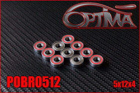 OPTIMA 5x12x4mm Ball Bearings (10 pcs) / POBR0512*