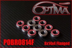 OPTIMA 8x14x4mm Flanged Ball Bearings (10 pcs) / POBR0814F*