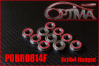 OPTIMA 8x14x4mm Flanged Ball Bearings (10 pcs) / POBR0814F*