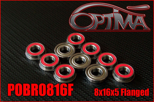 OPTIMA 8x16x5mm Flanged Ball Bearings (10 pcs) / POBR0816F*