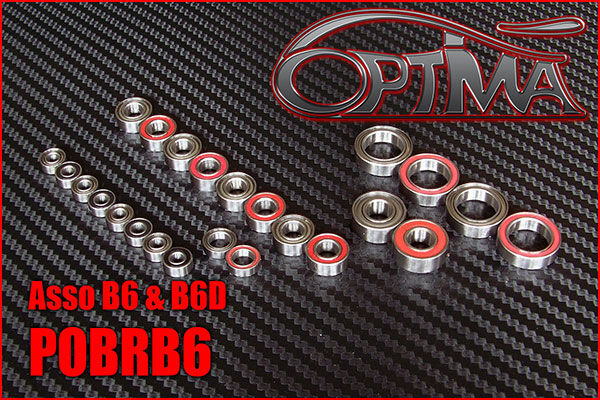 OPTIMA Ball Bearing kits for Asso B6 / B6D (24 pcs) / POBRB6*