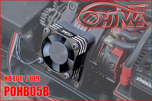 OPTIMA E8 / E819 motor fan 30 mm - Black with support / POHB05B