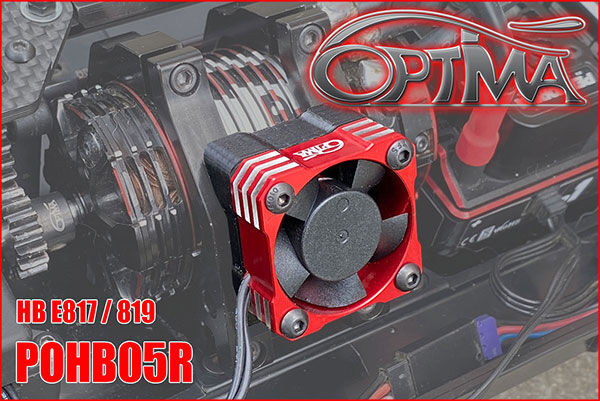 OPTIMA E8 / E819 motor fan 30 mm - Red with support / POHB05R