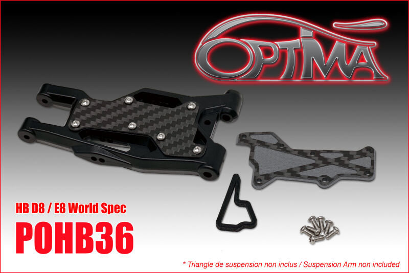 OPTIMA Carbon 1.5mm Front Arm stiffener for HB World Spec / POHB36