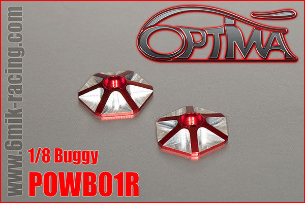 OPTIMA Hex Wing Buttons - Red (pair) / POWB01R*