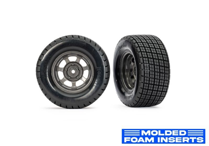 TRAXXAS Slash Modified (2WD vorne) Dirt Oval Hossier Reifen auf Felge grau (2) / TRX10473R