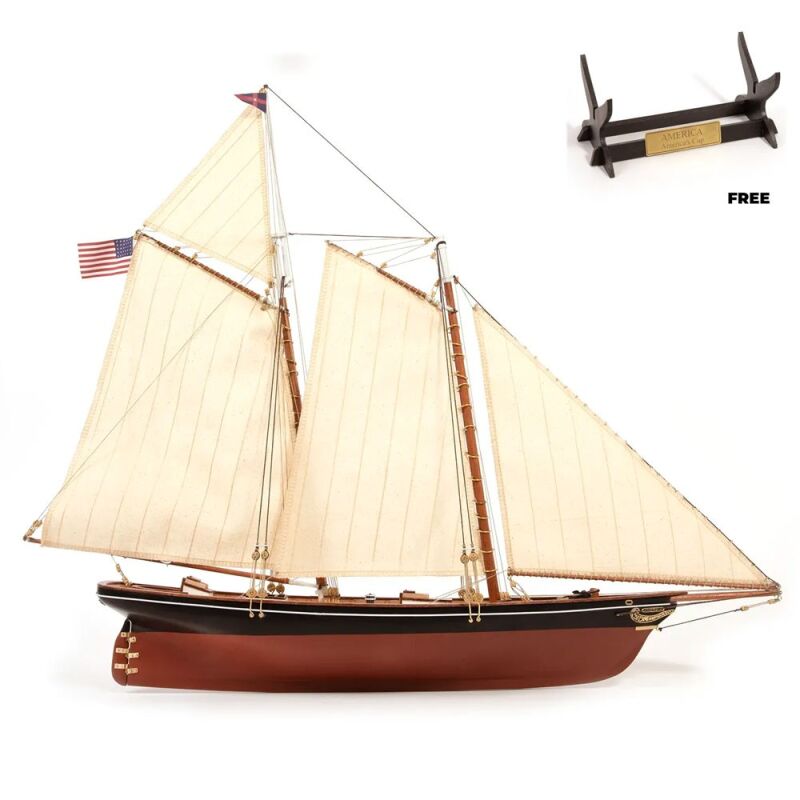 OcCre Yachtmodell America - America’s Cup Yacht Standmodellbausatz 1:75 / oc12014