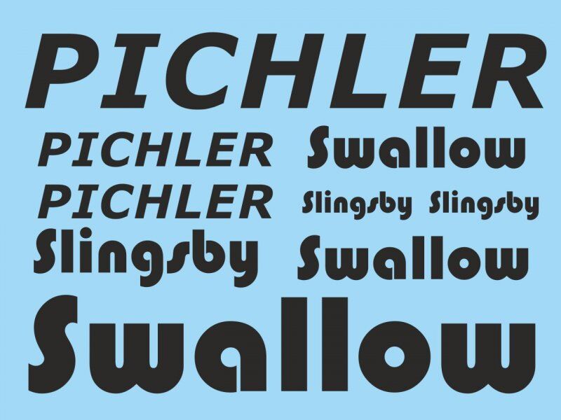 PICHLER Dekorsatz Slingsby T45 Swallow 1800 mm (schwarz) / 18169