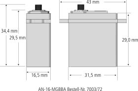 Aero Naut AN-16-MGBBA Servo Metallgetriebe / 700372