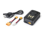 Carson Easy Charger NiMH/LiPo 4A  RC Ladegerät, Schnellladegerät mit Delta Peak, 0,5A4A Ladestrom, 50W, XT60 auf Tamiya & XT90, AC 100240V, schwarz / 500606104