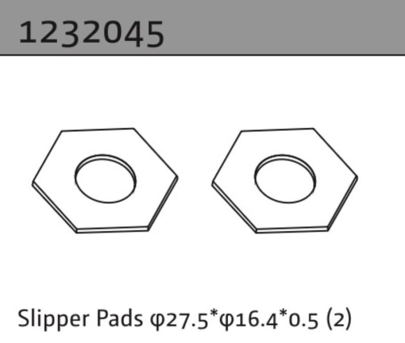 Absima Slipper Pads 27,5 x 16,4 x 0,5 mm 1:10 Aero-X/STi-X/SupraSlide / 1232045